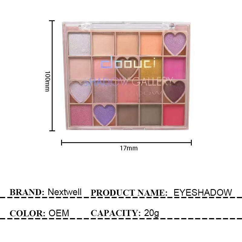 [Out of stock, Minimum order: 12,000 pcs]NEXTWELL 20-color eyeshadow palette (including the heart-shaped version)
