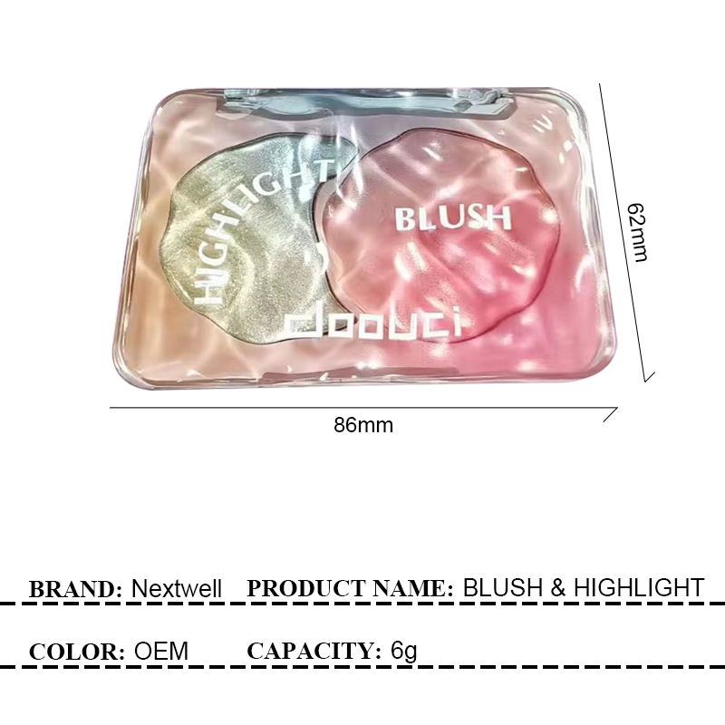 [Out of stock, Minimum order: 12,000 pcs]NEXTWELL 2-in-1 Blush & Highlighter