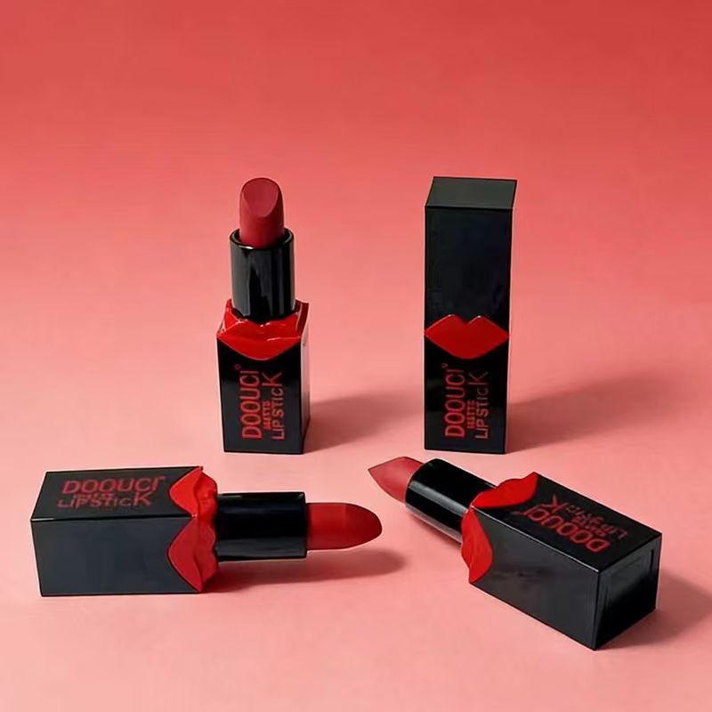 [Out of stock, Minimum order: 12,000 pcs]DOOUCI Black Casket Red Lip Lipstick