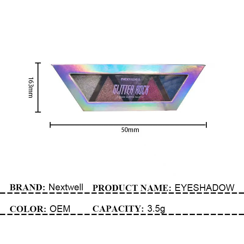 [Out of stock, Minimum order: 12,000 pcs]Nextwell Neon Triangle Eyeshadow Palette