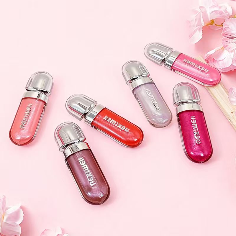 [Minimum order: 8,000 pcs]Nextwell Transparent Silver-Cap Shimmer Lip Gloss