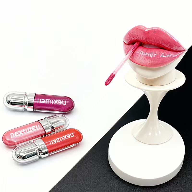 [Minimum order: 8,000 pcs]Nextwell Transparent Silver-Cap Shimmer Lip Gloss