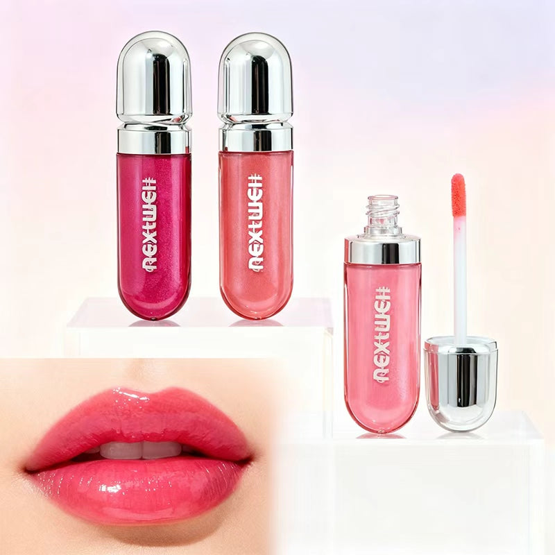 [Minimum order: 8,000 pcs]Nextwell Transparent Silver-Cap Shimmer Lip Gloss