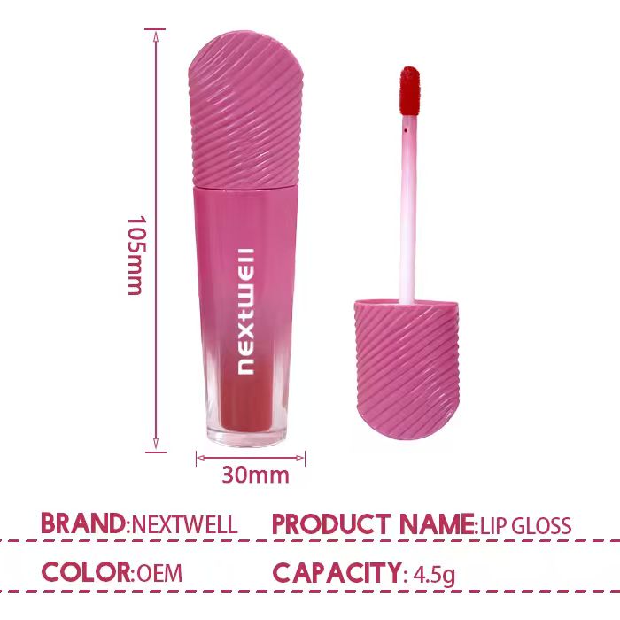 [Minimum order: 8,000 pcs]Nextwell Pink Gradient Velvet Lip Gloss