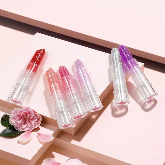 [Minimum order: 8,000 pcs]Transparent Shimmer Color-Changing Lip Balm