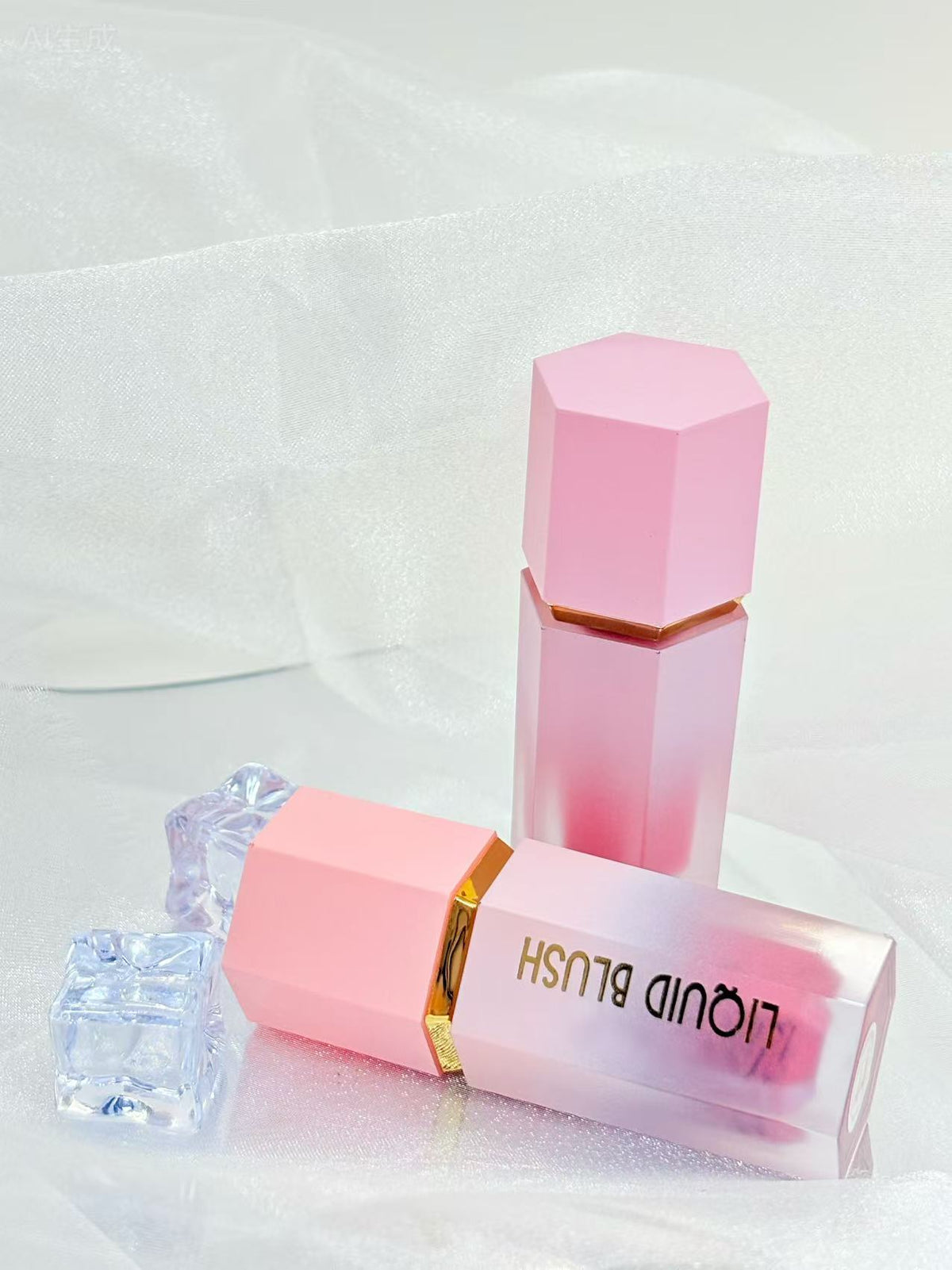 [Minimum order: 8,000 pcs]Pink Hexagon Cherry Blossom Scented Liquid Blush
