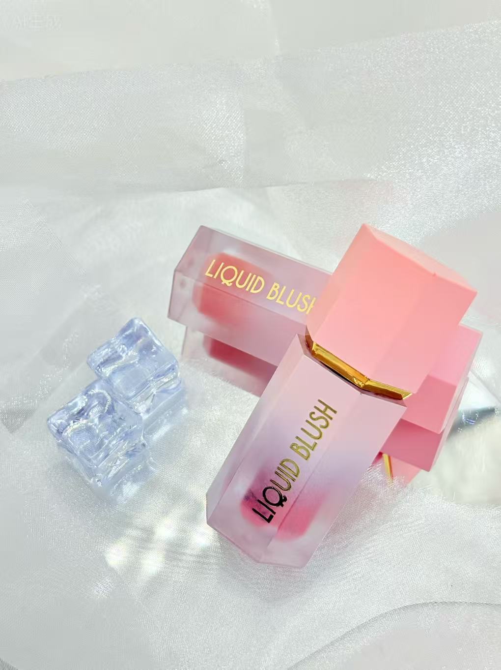 [Minimum order: 8,000 pcs]Pink Hexagon Cherry Blossom Scented Liquid Blush
