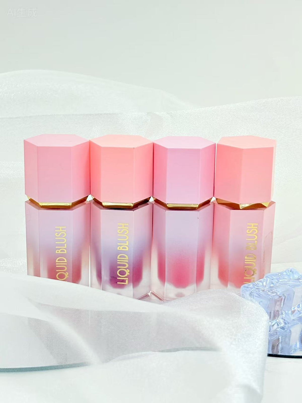 [Minimum order: 8,000 pcs]Pink Hexagon Cherry Blossom Scented Liquid Blush