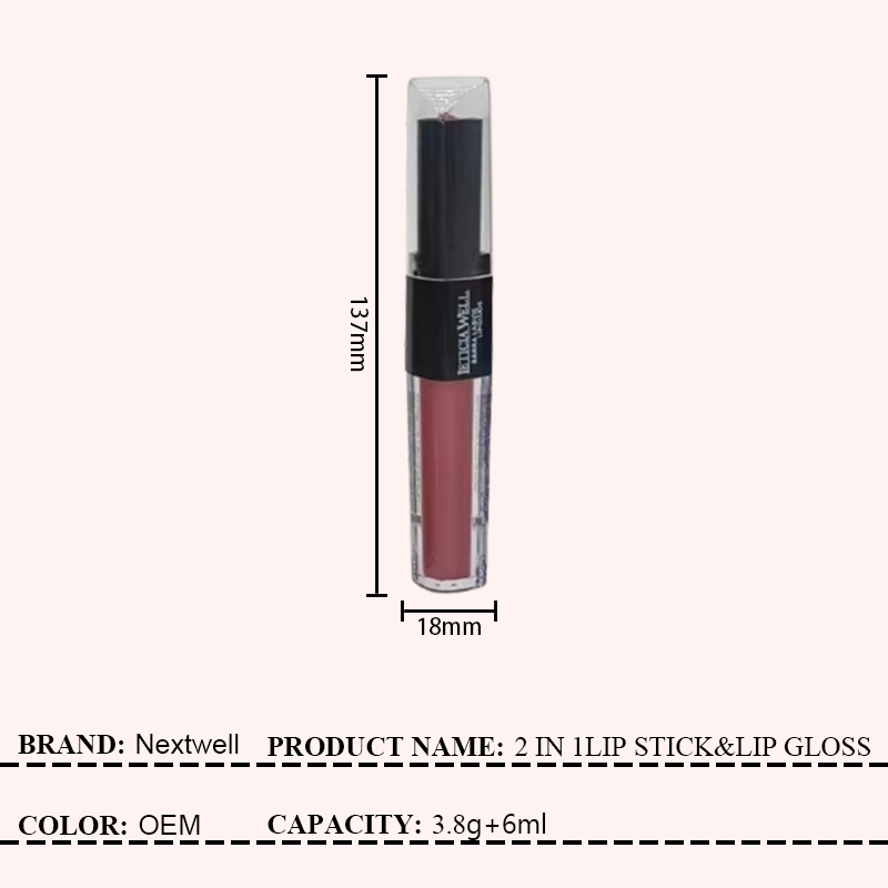 [Minimum order: 8,000 pcs]Nextwell Moist Glow Dual-Ended Lip Stick & Gloss