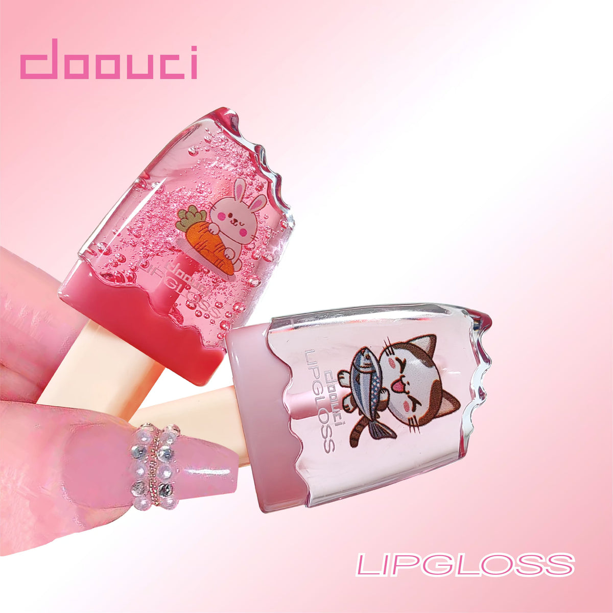 [Minimum order: 8,000 pcs]DOOUCI Frosty Pet Popsicle Lip Gloss