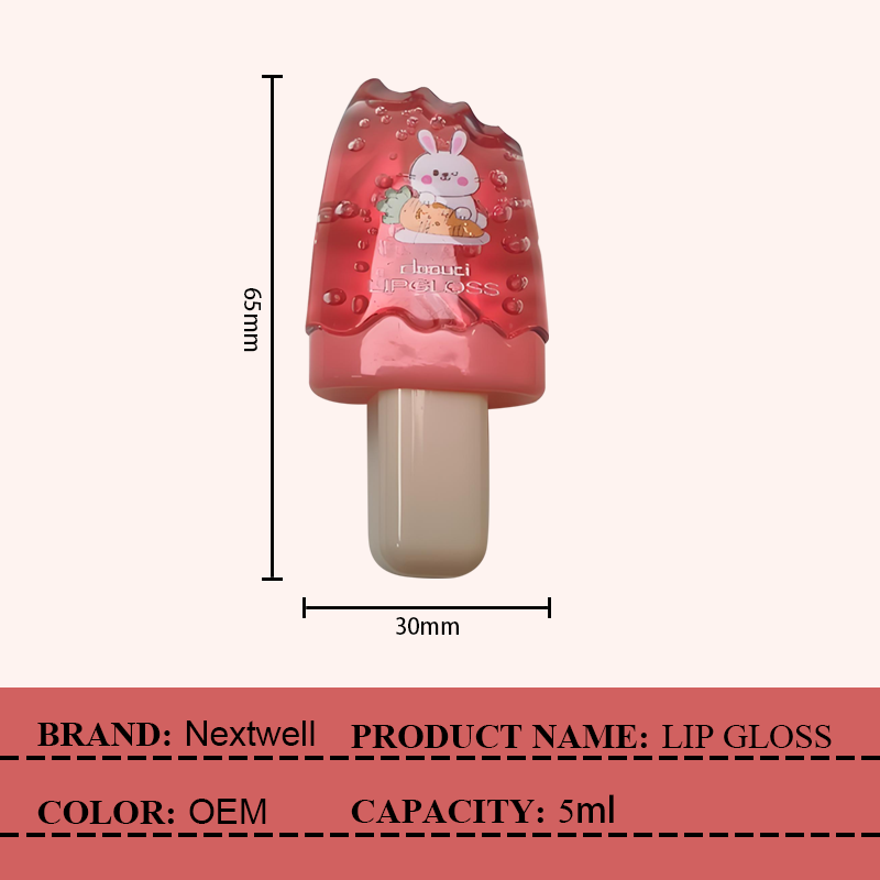 [Minimum order: 8,000 pcs]DOOUCI Frosty Pet Popsicle Lip Gloss