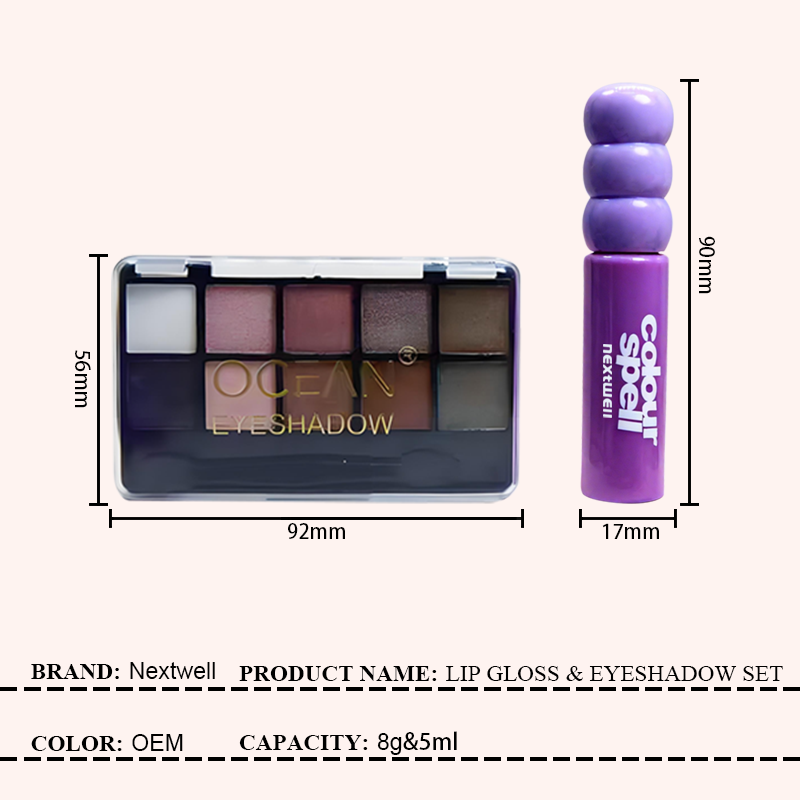 [Minimum order: 8,000 pcs]Nextwell Purple Mist Sweet-Cool Lip & Eye Makeup Set