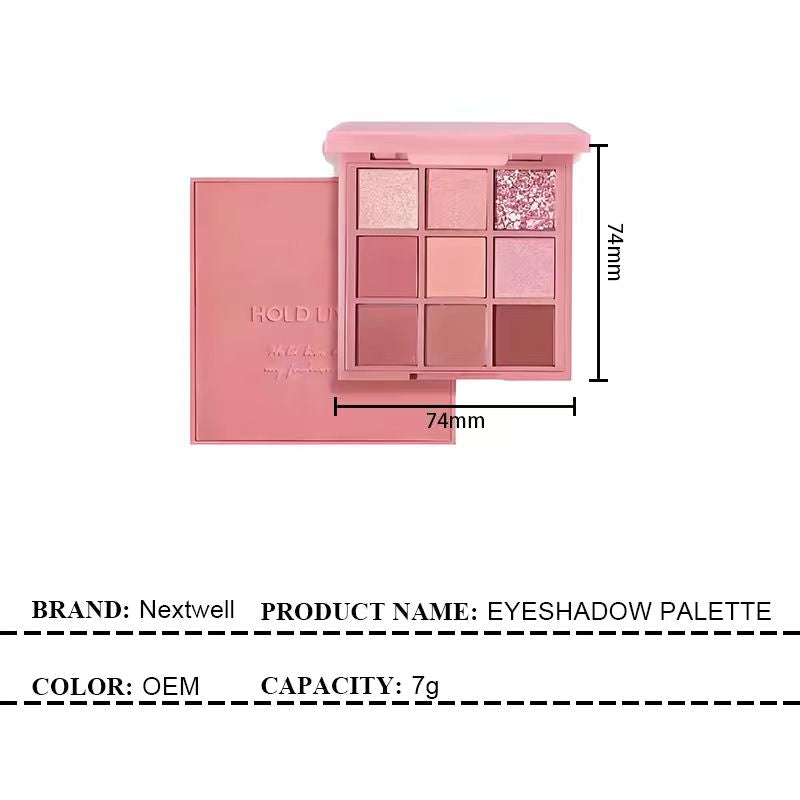 [Minimum order quantity: 12,000 pcs]NEXTWELL Powder Mist Soft Color Nine-Tone Eyeshadow Palette