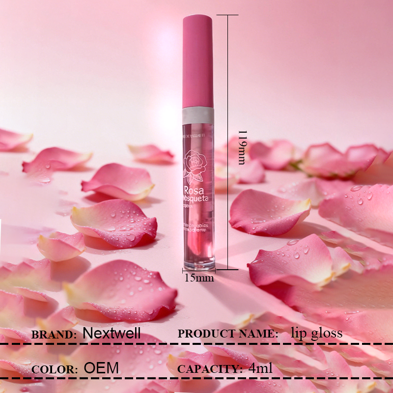 [Minimum order quantity: 12,000 pcs]Nextwell Pink Rose Crystal Lip Gloss